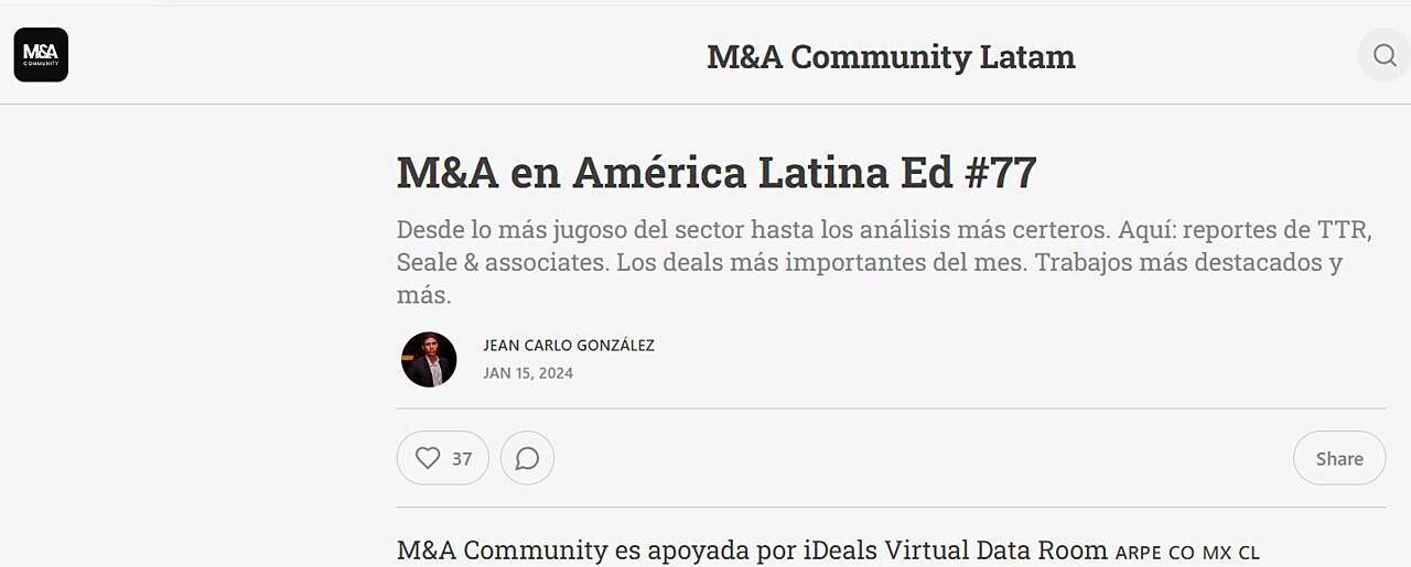 M&A en Amrica Latina Ed #77